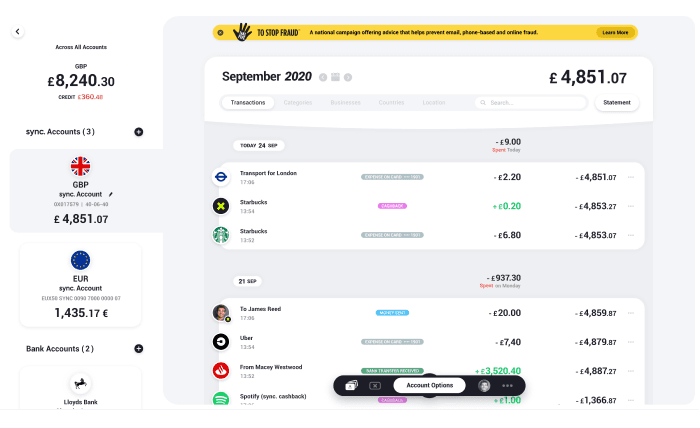 Online Banking Dashboard